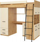 Dviauk&scaron;tė lova Meblocross Level P, 90x200 cm, ruda/smėlio spalvos