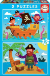 'Puzzle Pirates 2X20 vnt - EDUCA - Žmonių tema - Vaikams nuo 3 metų - 40 vnt'