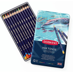 Spalvos - DERWENT - Inktense - Vandens tirpus ra&scaron;alas - 12 vnt. dėžutė - Mi&scaron;rus