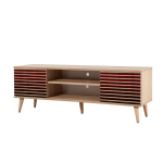 TV staliukas Kalune Design 863(I), tamsiai raudonas/ąžuolo spalvos
