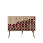 Komoda Kalune Design 863 (VII), 120 cm, ąžuolo spalvos/raudona