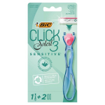 Sisteminis skustuvas ir keičiamos galvutės Bic Soleil Click Sensitive, 3 vnt
