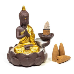 Atbulinio smilkimo krioklio efekto laikiklis Buddha, 12x10x9 cm