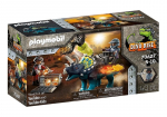 PLAYMOBIL - 70627 - Dino Rise - Triceratops ir kareiviai - Dinozauras su sviediniais ir tinklo patranka - 40 dalių