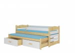 Vaiki&scaron;ka lova Adrk Furniture Tiarro 90x200 cm su &scaron;onine apsauga, &scaron;viesiai ruda/balta