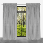 Paruo&scaron;tos veliūrinės užuolaidos PACIFIC ant juostos, 140x250, ZPAT-02 Sidabrinės