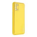 Dėklas telefonui Forcell LEATHER skirtas Samsung Galaxy A02s, geltona