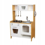 Medinė vaikų virtuvė su &scaron;viesos ir garso efektais ECOTOYS