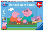 Peppa Pig Dėlionės &Scaron;eimos gyvenimas Ravensburger 2x24 detalės vaikams nuo 4 metų