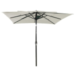 Skėtis su aliuminiu stulpu vidaXL, 2,5x2,5 m, rudas