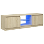 TV spintelė su LED ap&scaron;vietimu, 120x30x35,5 cm, ruda