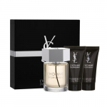 Rinkinys Yves Saint Laurent L'Homme: EDT vyrams 100 ml + losjonas po skutimosi 50 ml + du&scaron;o želė 50 ml