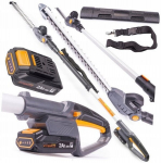 Akumuliatorinės teleskopinės gyvatvorių žirklės PowerMat 197-260 cm, 20 V, 1x2 Ah