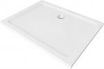 Stačiakampis du&scaron;o padėklas Mexen Flat Slim su sifonu, White+Chrome, 110x70,80,90,100 cm
