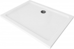 Stačiakampis du&scaron;o padėklas Mexen Flat Slim su sifonu, White+Black, 120x70,80,90,100 cm
