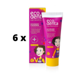 Dantų pasta Ecodenta Kakės Makės, aviečių skonio, 75ml x 6 vnt. pakuotė