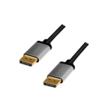 LogiLink Ultra HD 4K DisplayPort Kabelis, 1m, Juodas, Aluminiuminis, 3D, Multi Stream Audio/Video, Aukso padengimas, 24 mėn. garantija