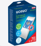 Worwo Dust S-bag Electrolux, AEG, Philips 12 vnt + 3 filtrai