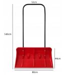 Stumtuvas, kastuvas sniegui, su ratukais, raudonas, 80 x 44cm