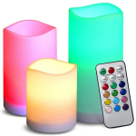 RGB LED žvakės, 3 vnt.