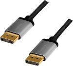 LogiLink DisplayPort kabelis 3m - Ultra HD 4K, Pozlatuoti jungtys, Alumini korpusas, Multi Stream Audio/Video palaikymas