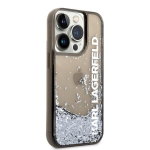 Karl Lagerfeld Translucent Liquid Glitter Case skirtas iPhone 14 Pro Max, juodas