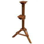 4IQ medinis stovas lesyklėlei su papildoma lentynėle, tamsiai rudos spalvos