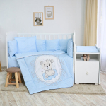 Patalynės komplektas kūdikiu Lorelli Trend Little Bear Blue, 70x110, 5 dalių