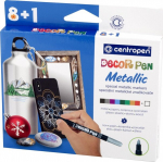 Žymeklių rinkinys Decor Pen Metallic Centropen 2737, 8+1 spalvų