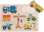 GOKI - Building site vehicles, Lift out puzzle - (57593)