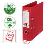 Segtuvas ESSELTE No1 CO2 Neutral, A4, kartoninis, 75 mm, raudona