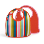Rinkinys i&scaron; 2 kūdikio seilinukų BUILT Mess Mate, Baby Pink Stripe