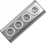 4 lizdiniai elektros lizdai Inox su Velcro tvirtinimu