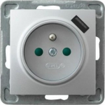 Lizdas su Usb įkrovikliu 5v 2.1a, Ospel Impresja, sidabrinis