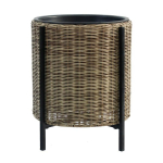 Vazonas Wicker, su stovu, 39x43cm, &scaron;viesiai rudas