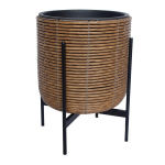 Vazonas Wicker, su stovu, 38x38x49cm, rudas