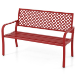 Costway sodo suoliukas metalinis ,127 x 62 x 86 cm raudonas