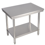 Costway nerūdijančio plieno virtuvės stalo darbo stalas gastro stalas su tarpine lentyna 92x61x90cm 59630217