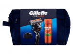 Rinkinys Gillette ProGlide: skustuvas + skustuvo galvutė, 1 vnt. + skutimosi gelis Fusion5, 200 ml + stovas + kosmetinė