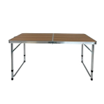 Turistinis sulankstomas stalas, 120x60x55-70 cm, medienos spalvos