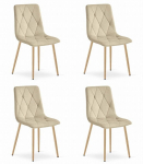 4-ių kėdžių komplektas Leobert Libra, smėlio/rudas