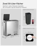 &Scaron;iuk&scaron;lių rū&scaron;iavimo konteineris 60 l (2 x 30 l)