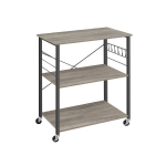 Virtuvinė lentyna su ratukais, 40 x 80 x 89 cm, pilka