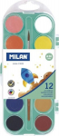 Milan akvareliniai dažai, 12 spalvų + teptukas