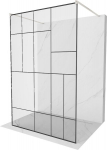 Walk-in du&scaron;o sienelė Mexen Kioto, Brushed nickel, juodas ra&scaron;tas, 130 x 200 cm