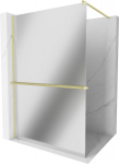 Walk-in du&scaron;o sienelė Mexen Kioto+ su lentynėle, Brushed gold/veidrodinis stiklas, 100 x 200 cm