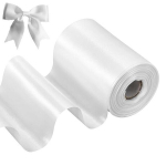 Atlasinė dekoratyvinė juostelė RainBow&reg; 100 mm, spalva balta, 15 m