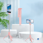 Asmenukių lazda ("Selfie sticks") Bevielis asmenukių stovas su trikoju, Rožinis
