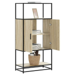 Auk&scaron;ta lenta sonoma ąžuolas 68x35x139 cm mediena ir metalas