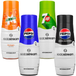 4x "SodaStream Pepsi", "Pepsi MAX", "Mirinda", 7UP0 sirupas